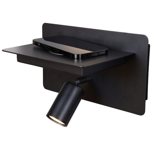 Ace vegglampe med trådløs lading USB A og C-Vegglamper-Ms - belysning-Svart-9400000369-Lightup.no