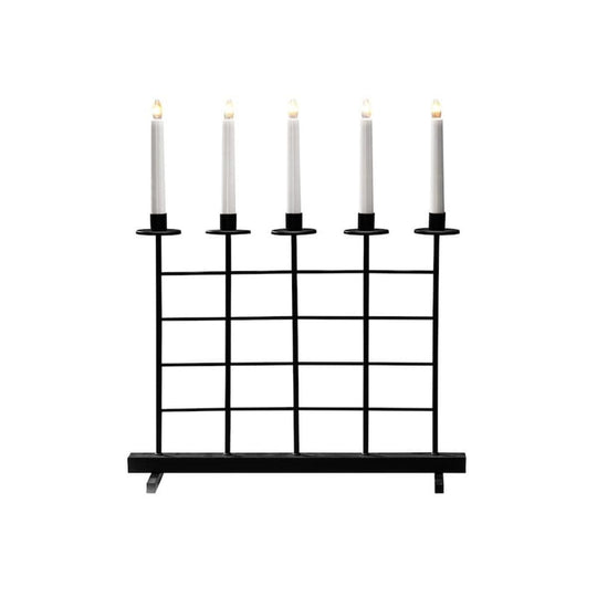 Adventstake 5 armet metall-Julebelysning adventsstake-Konstsmide-Svart-3526-710TR-Lightup.no