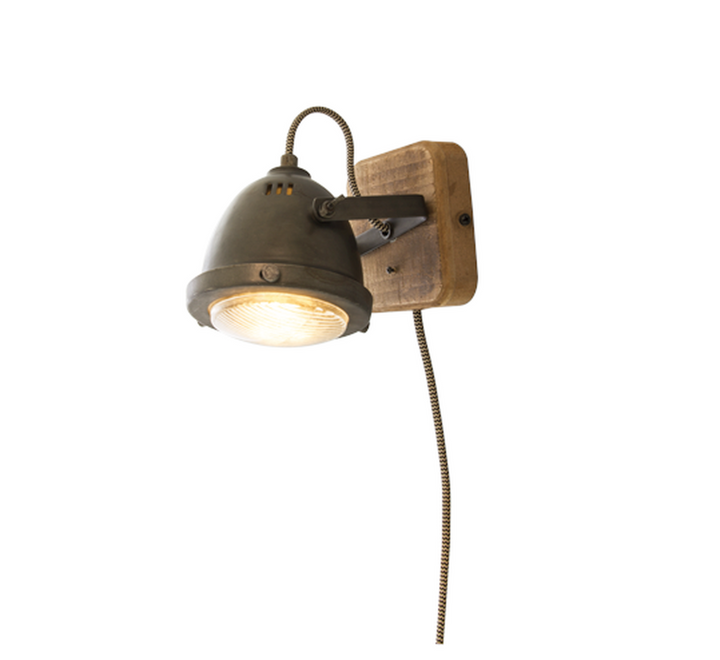 Alaska vegglampe metall/tre-Vegglamper-Aneta Lighting-Tre-70904-94-Lightup.no
