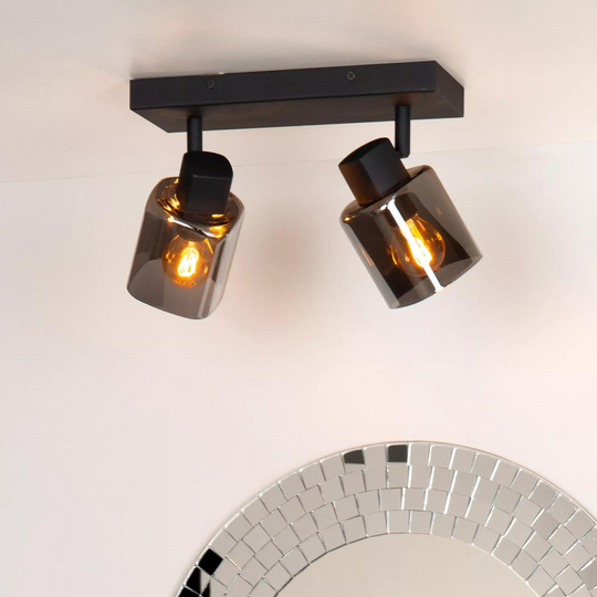 Alion Taklampe 2 - Røykfarget/Svart-Taklamper-Lucide-Svart / Røyk-LC17999/02/30-Lightup.no