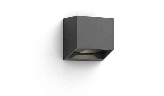 Alix vegglampe opp/ned utendørs IP44 4,3W 2700 Kelvin-Utebelysning vegg opp og ned-Philips-Antrasitt-929004140901-Lightup.no