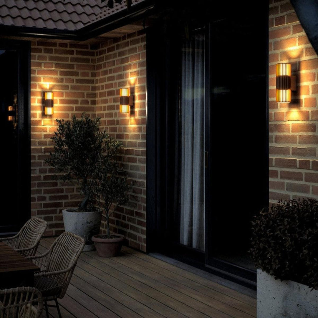 Aludra dobbel vegglampe seaside IP54-Utebelysning vegg opp og ned-Nordlux-Svart-2418121203-Lightup.no