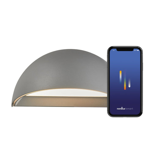 Arcus smart vegglampe utendørs - Grå-Utebelysning vegg veggskjold-Nordlux-2019001010-Lightup.no