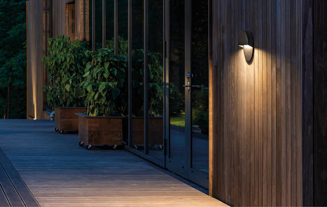 Arlon round vegglampe utendørs 10W 3000 Kelvin IK10 IP65 - Dimbar-Utebelysning vegg opp og ned-Sg Armaturen As-Svart-3133989-Lightup.no