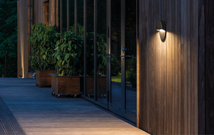 Arlon round vegglampe utendørs 10W 3000 Kelvin IK10 IP65 - Dimbar-Utebelysning vegg opp og ned-Sg Armaturen As-Svart-3133989-Lightup.no