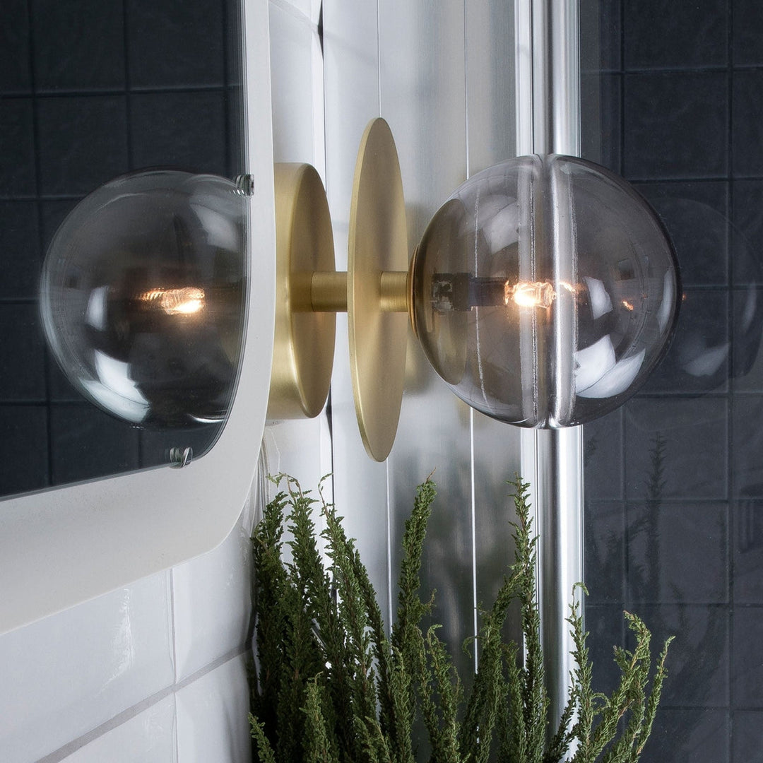 Art deco tak/vegglampe IP44-Taklamper-Globen Lighting-Messing/Røykfarget-694156-Lightup.no