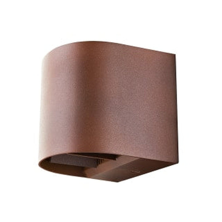 Artes round vegglampe opp/ned utendørs IP65 8W 3000K Dimbar-Utebelysning vegg opp og ned-Sg Armaturen As-Rustfarget-3135178-Lightup.no