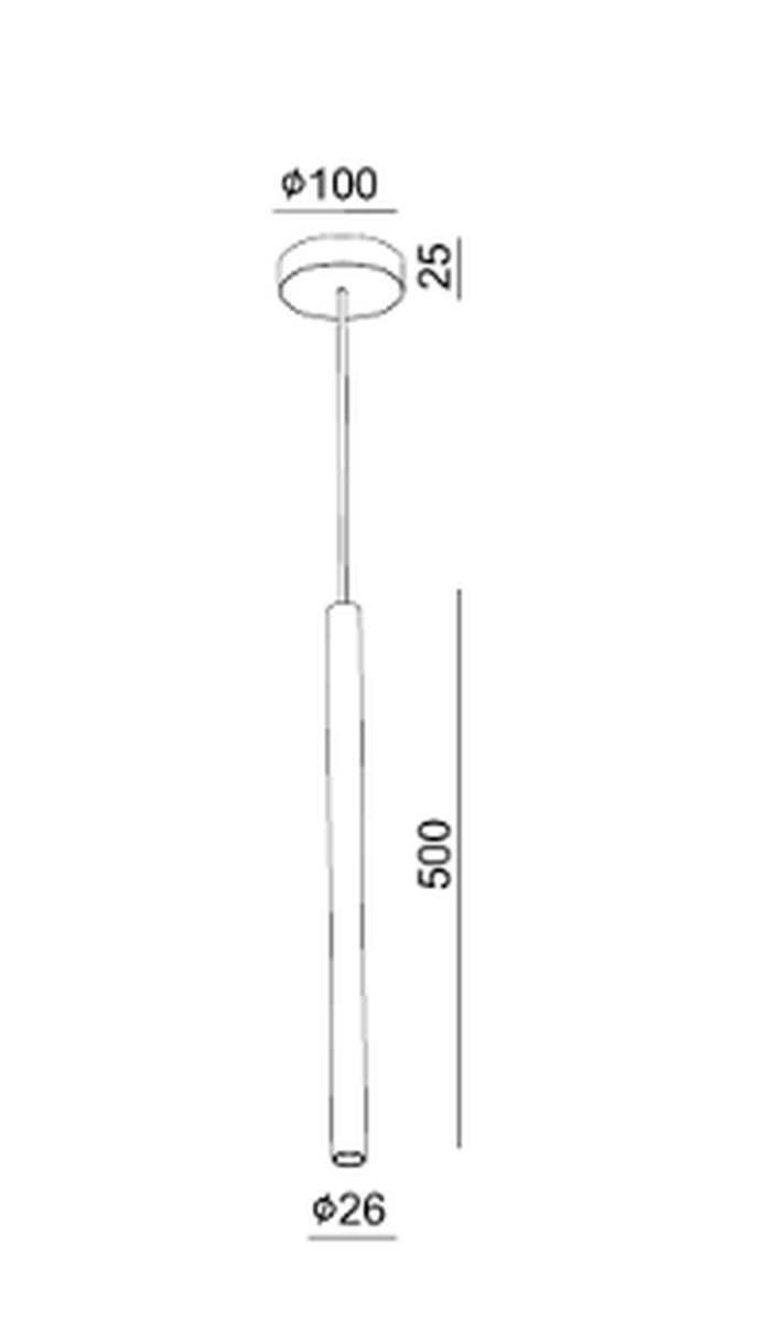 Asta takpendel 2,6 cm 6,9W 2700 Kelvin - Dimbar-Takpendler-Antidark-Svart-2-322-26-2-Lightup.no