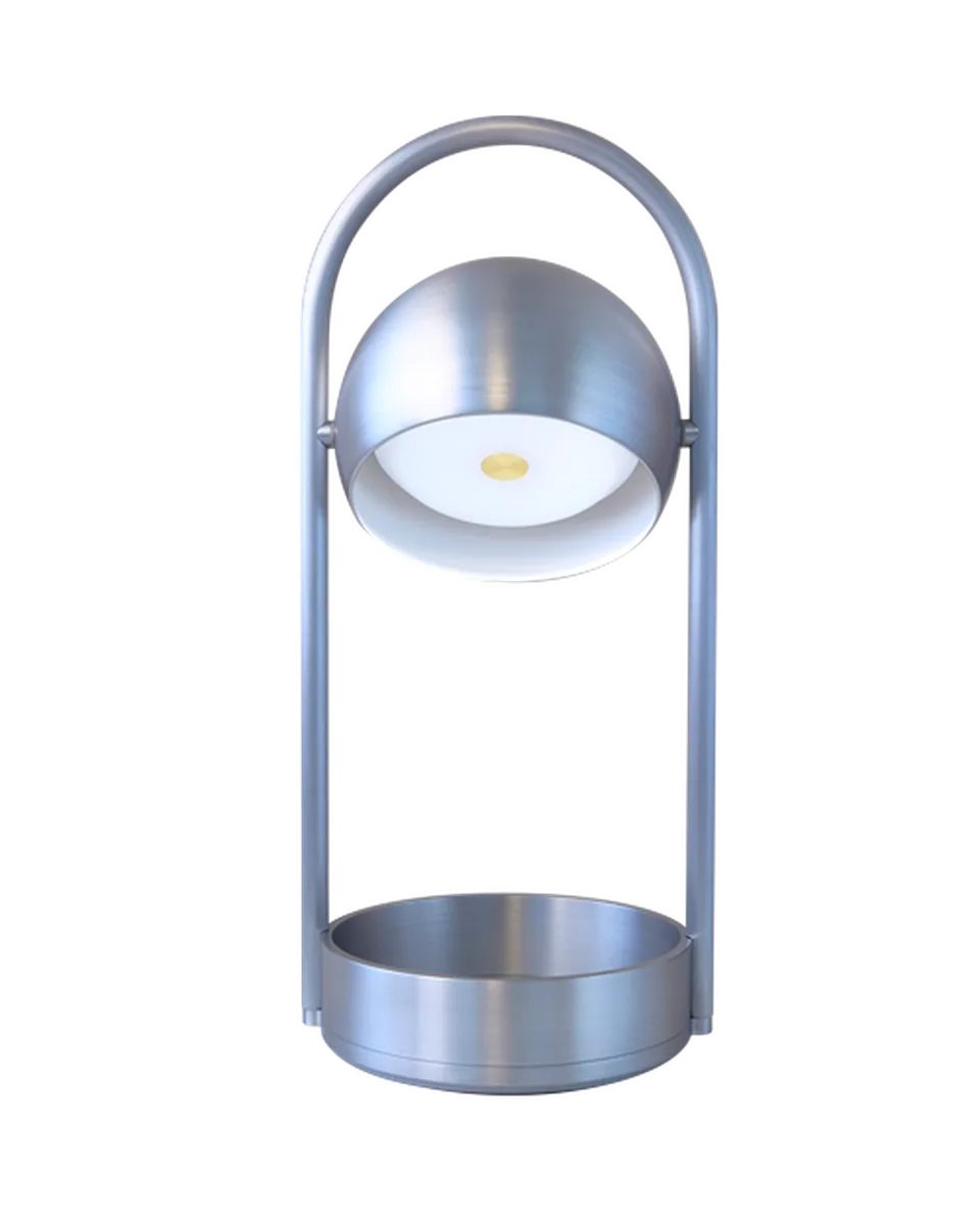 Ball portabel oppladbar bordlampe 2700 Kelvin-Bordlamper-Frandsen-Børstet Aluminium-147185-Lightup.no
