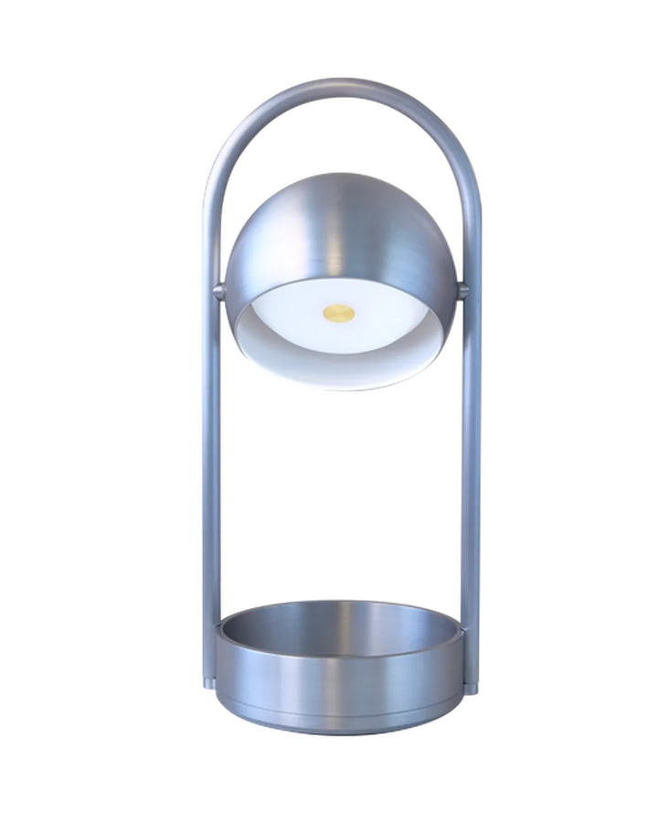 Ball portabel oppladbar bordlampe 2700 Kelvin-Bordlamper-Frandsen-Børstet Aluminium-147185-Lightup.no