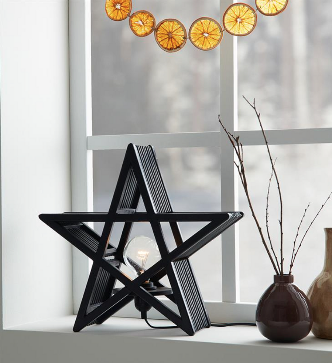 Bamboo stjerne bordlampe - Svart - Svart-Julebelysning dekor og pynt-Marksløjd-Svart-Mrk-705816-Lightup.no