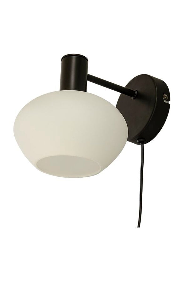 Bell vegglampe-Vegglamper-Aneta Lighting-Svart / Opal-10100-15-01-Lightup.no