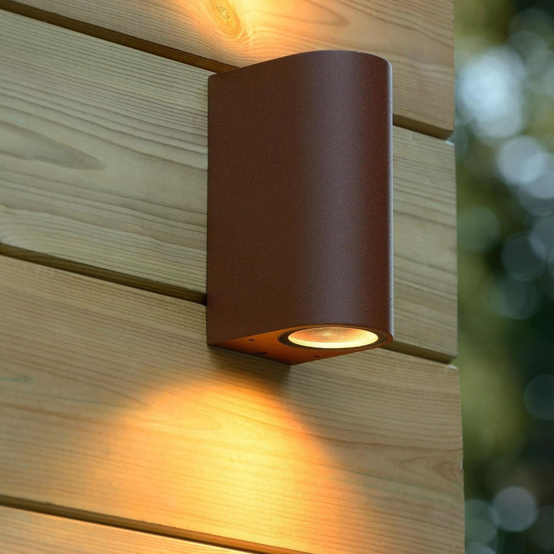 Boggy vegglampe opp/ned utendørs IP44 GU10-Utebelysning vegg opp og ned-Lucide-Brun-LC27863/02/97-Lightup.no