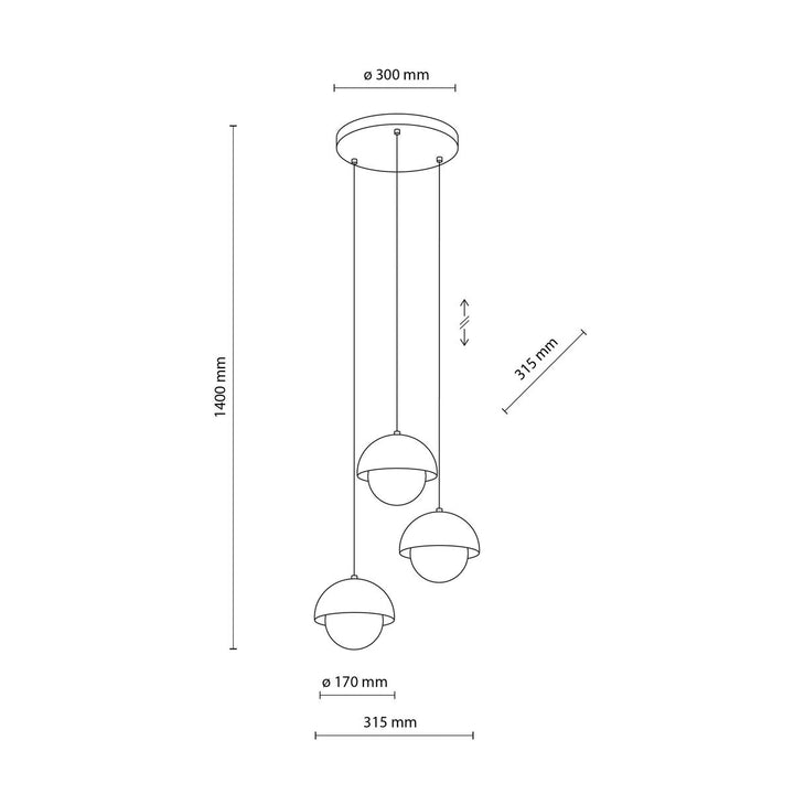 Bono takpendel 3-lys-Takpendler-TK Lighting-Beige-TK-10206-Lightup.no