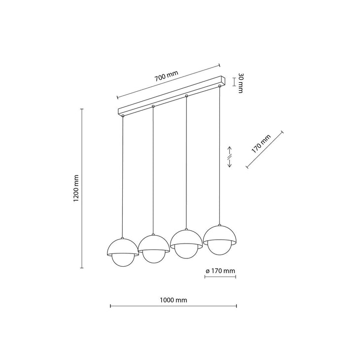 Bono takpendel 4-lys-Takpendler-TK Lighting-Beige-TK-10213-Lightup.no