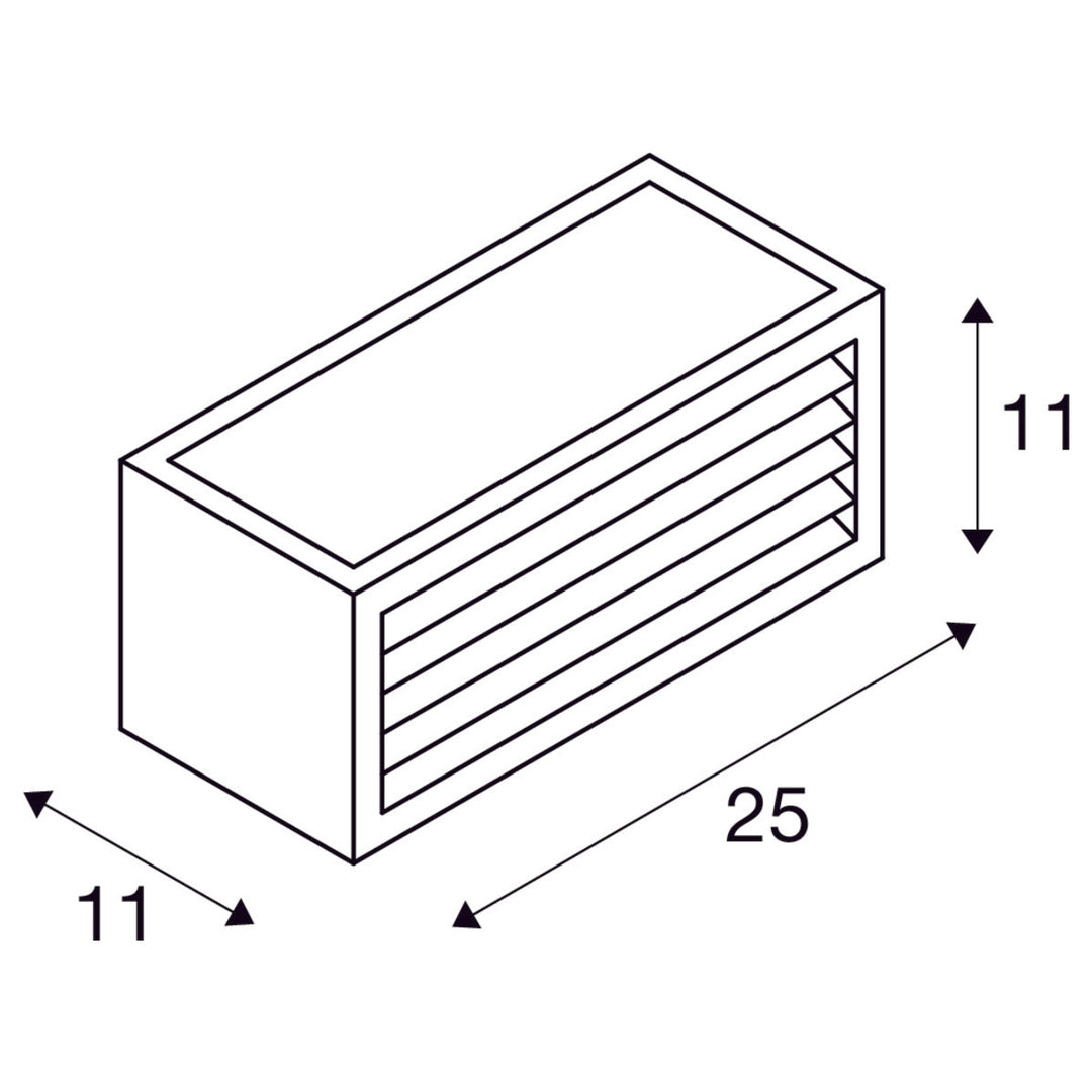 Box vegglampe utendørs 19W 3000 Kelvin IP54-Utebelysning vegg opp og ned-Slv-Antrasitt-slv-1002035-Lightup.no
