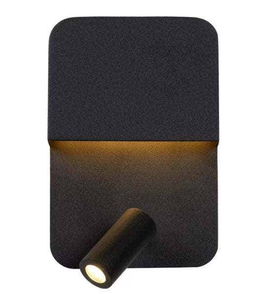 Boxer vegglampe 10W 3000 Kelvin m/USB - Svart-Vegglamper-Lucide-Svart-LC79200/08/30-Lightup.no