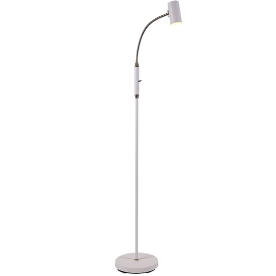 Brasil gulvlampe 130 cm-Gulvlamper-Ms - belysning-Hvit/Nikkel-9400000212-Lightup.no