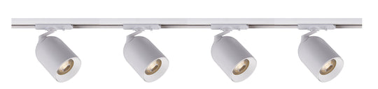 Bullet 2 meter spottskinne med 4 spotter 1T GU10 - Pure white-Spotskinner 230V-NorDesign-Hvit-389560206+389561206+389561306+785490106-Lightup.no