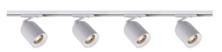 Bullet 2 meter spottskinne med 4 spotter 1T GU10 - Pure white-Spotskinner 230V-NorDesign-Hvit-389560206+389561206+389561306+785490106-Lightup.no