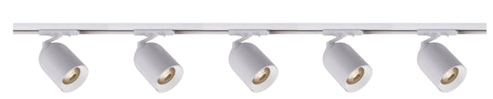 Bullet 2 meter spottskinne med 5 spotter 1T GU10 - Pure white-Spotskinner 230V-NorDesign-Hvit-389560206+389561206+389561306+785490106-5-Lightup.no
