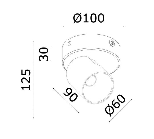 Calvi K1 takspott 8W 2700 Kelvin - Dimbar-Taklamper-NorDesign-Svart-776030846-Lightup.no