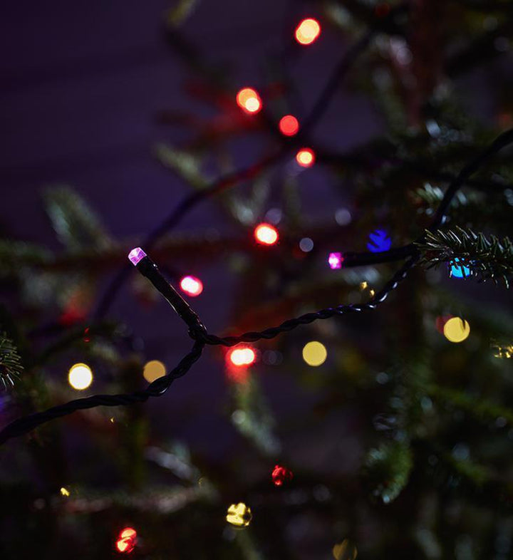 Choice lysslynge utendørs 20 meter IP44 m/fjernkontroll - Flerfarget - Svart-Julebelysning juletrelys og slynger-Marksløjd-Svart-Mrk-705337-Lightup.no