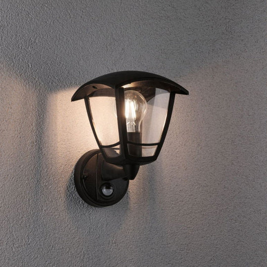 Classic vegglampe opp utendørs IP44 - Med bevegelsessensor-Utebelysning vegg klassisk-Paulmann-Svart-Pl-94647-Lightup.no