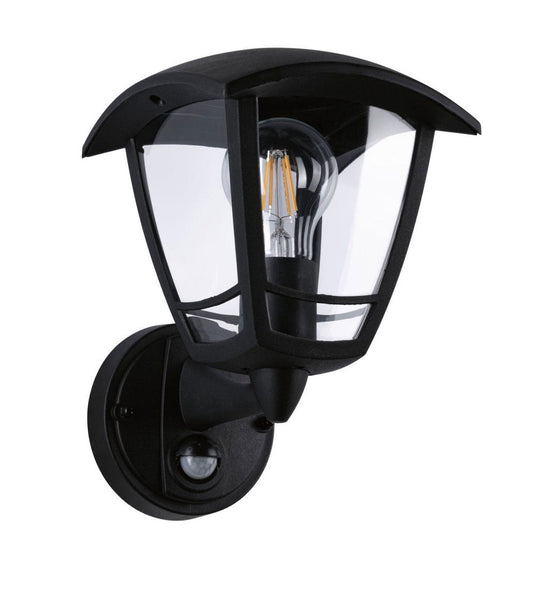 Classic vegglampe opp utendørs IP44 - Med bevegelsessensor-Utebelysning vegg klassisk-Paulmann-Svart-Pl-94647-Lightup.no