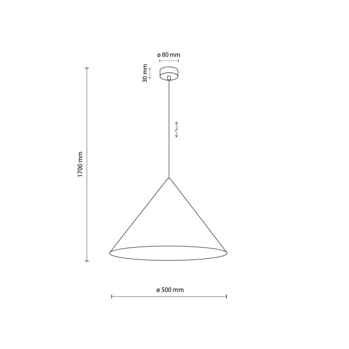 Cono takpendel 50 cm-Takpendler-TK Lighting-Gul-TK-10090-Lightup.no