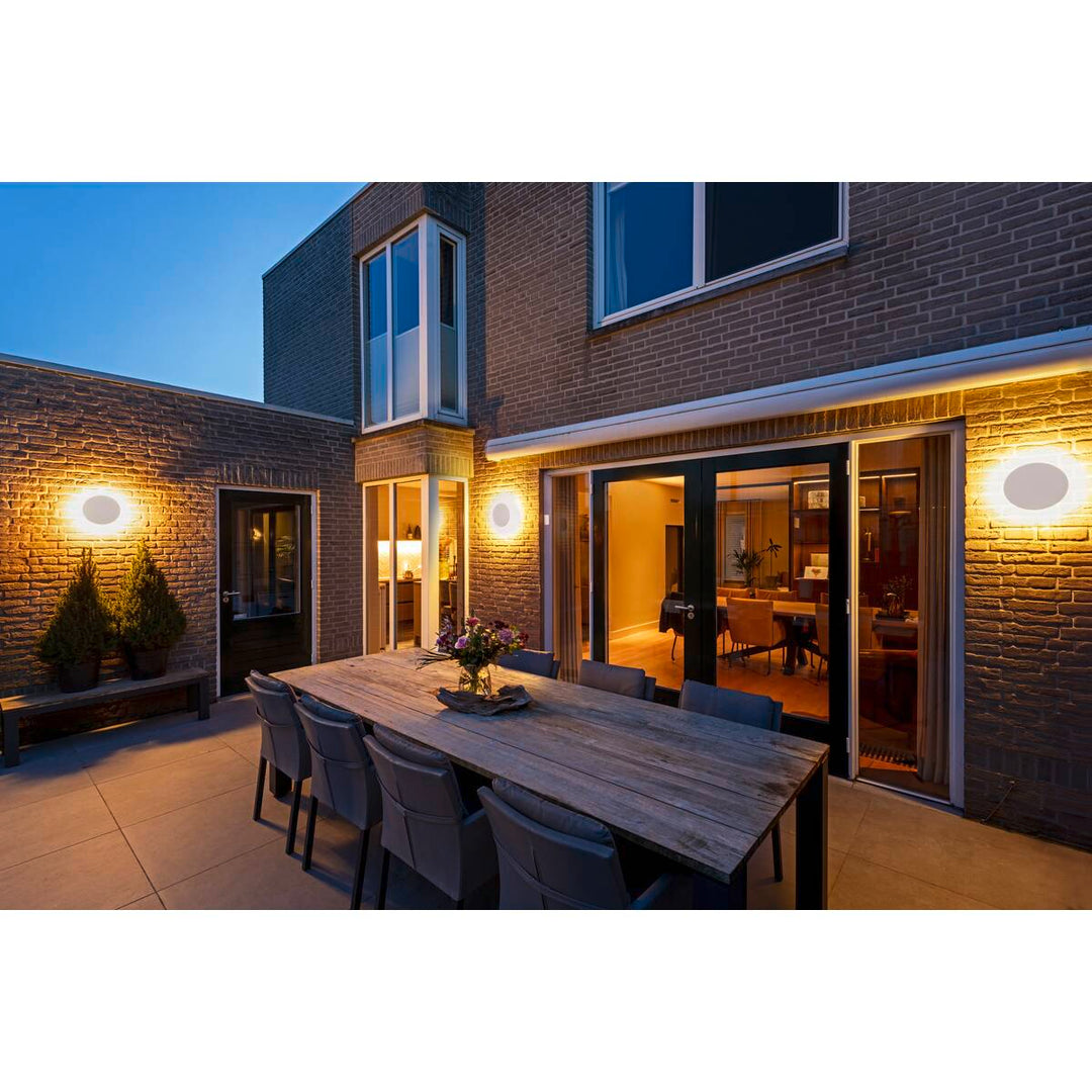 D-ring 16 cm vegglampe utendørs 7,5W 2700/3000 kelvin IP65 - dimbar-Utebelysning vegg veggskjold-Slv-Svart-SLV-1007911-Lightup.no