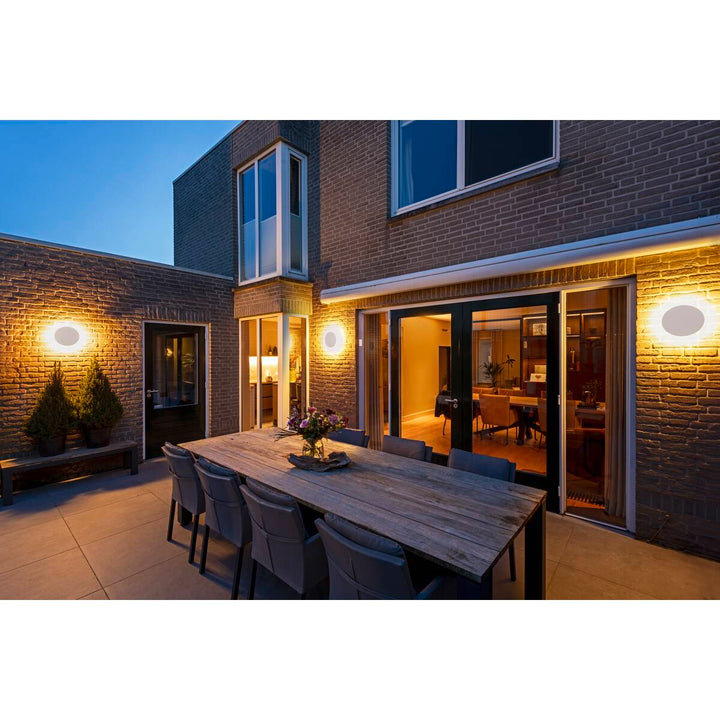 D-ring 16 cm vegglampe utendørs 7,5W 2700/3000 kelvin IP65 - dimbar-Utebelysning vegg veggskjold-Slv-Svart-SLV-1007911-Lightup.no