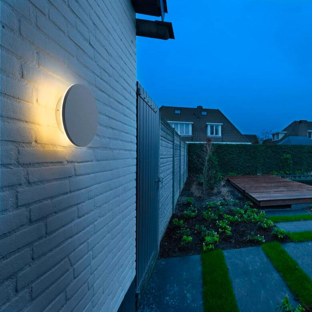 D-ring 25 cm vegglampe utendørs 15W 2700/3000 kelvin IP65 - dimbar-Utebelysning vegg veggskjold-Slv-Svart-slv-1007913-Lightup.no