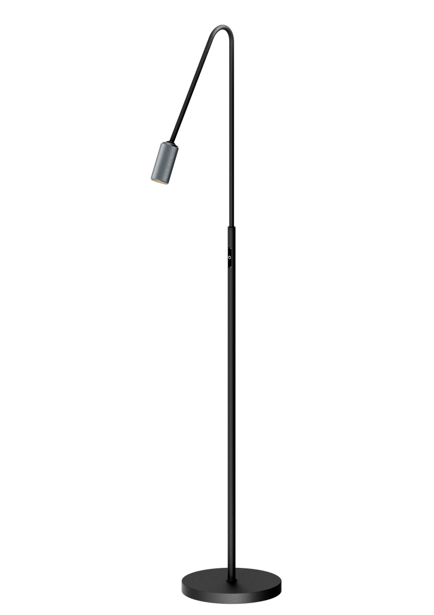 Decor F1 gulvlampe 7W 3000 Kelvin - Dimbar-Gulvlamper-Antidark-Svart / Aluminium-2-360-02-8-Lightup.no