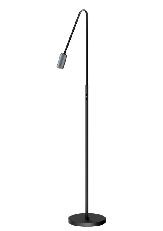 Decor F1 gulvlampe 7W 3000 Kelvin - Dimbar-Gulvlamper-Antidark-Svart / Aluminium-2-360-02-8-Lightup.no