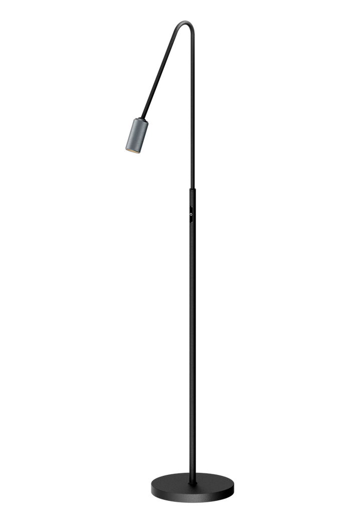 Decor F1 gulvlampe 7W 3000 Kelvin - Dimbar-Gulvlamper-Antidark-Svart / Aluminium-2-360-02-8-Lightup.no