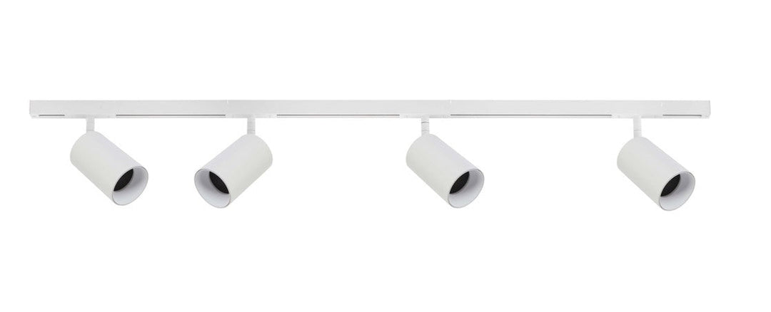 Designline Tube Pro komplett 1,9 meter spotskinne med 4 spotter GU10 - Hvit-Spotskinner 230V-Antidark-Hvit-3-311-20-1+4-311-01-1+2-312-01-1-Lightup.no
