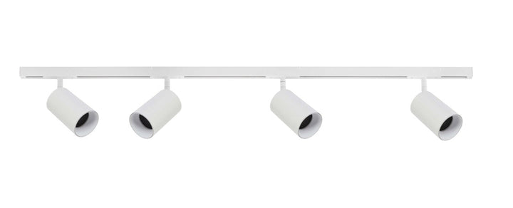 Designline Tube Pro komplett 1,9 meter spotskinne med 4 spotter GU10 - Hvit-Spotskinner 230V-Antidark-Hvit-3-311-20-1+4-311-01-1+2-312-01-1-Lightup.no