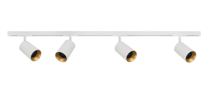 Designline Tube Pro komplett 1,9 meter spotskinne med 4 spotter GU10 - Hvit-Spotskinner 230V-Antidark-Hvit-3-311-20-1+4-311-01-1+2-312-01-1-Lightup.no