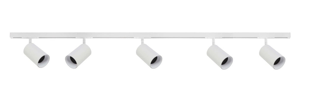 Designline Tube Pro komplett 1,9 meter spotskinne med 5 spotter GU10 - Hvit-Spotskinner 230V-Antidark-Hvit-3-311-20-1+4-311-01-1+2-312-01-1-5-Lightup.no