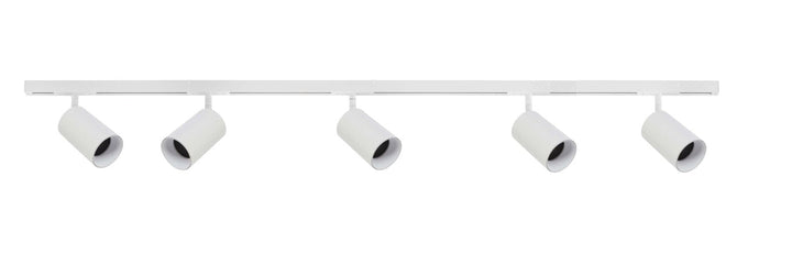 Designline Tube Pro komplett 1,9 meter spotskinne med 5 spotter GU10 - Hvit-Spotskinner 230V-Antidark-Hvit-3-311-20-1+4-311-01-1+2-312-01-1-5-Lightup.no