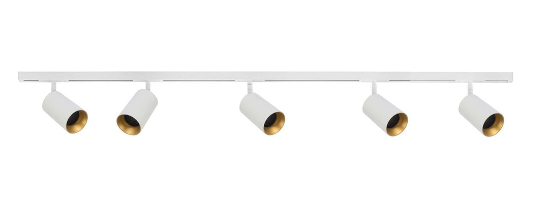 Designline Tube Pro komplett 1,9 meter spotskinne med 5 spotter GU10 - Hvit-Spotskinner 230V-Antidark-Hvit-3-311-20-1+4-311-01-1+2-312-01-1-5-Lightup.no
