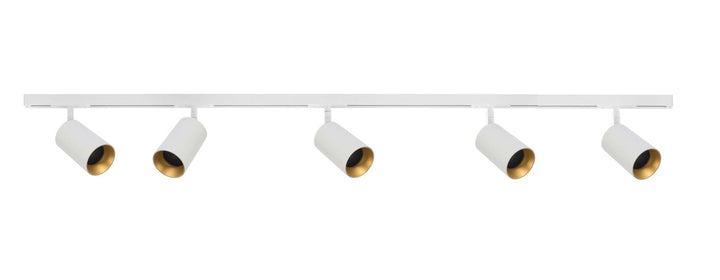 Designline Tube Pro komplett 1,9 meter spotskinne med 5 spotter GU10 - Hvit-Spotskinner 230V-Antidark-Hvit-3-311-20-1+4-311-01-1+2-312-01-1-5-Lightup.no