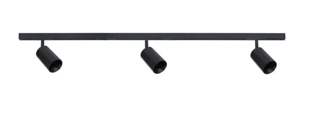 Designline Tube Pro komplett 1.9 meter spotskinne med 3 spotter GU10 - Svart-Spotskinner 230V-Antidark-Svart-3-311-20-2+4-311-01-2+2-312-01-2+3-Lightup.no