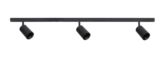 Designline Tube Pro komplett 1.9 meter spotskinne med 3 spotter GU10 - Svart-Spotskinner 230V-Antidark-Svart-3-311-20-2+4-311-01-2+2-312-01-2+3-Lightup.no