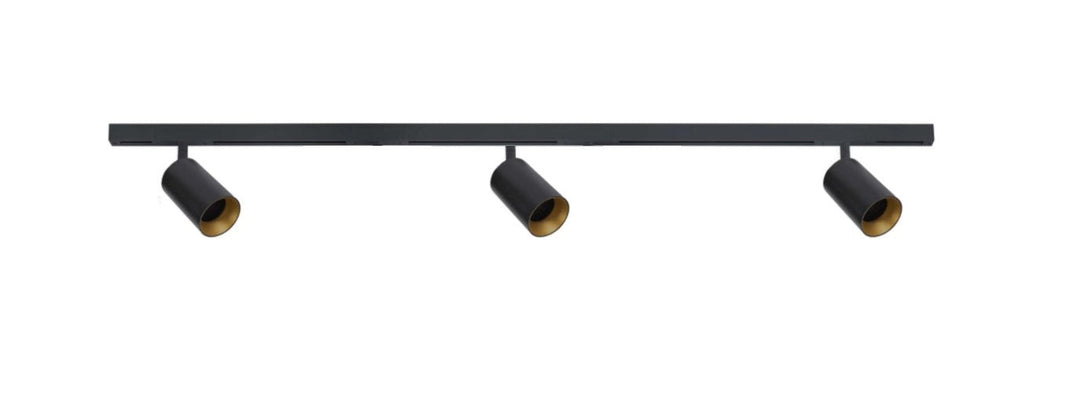 Designline Tube Pro komplett 1.9 meter spotskinne med 3 spotter GU10 - Svart-Spotskinner 230V-Antidark-Svart-3-311-20-2+4-311-01-2+2-312-01-2+3-Lightup.no