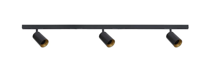Designline Tube Pro komplett 1.9 meter spotskinne med 3 spotter GU10 - Svart-Spotskinner 230V-Antidark-Svart-3-311-20-2+4-311-01-2+2-312-01-2+3-Lightup.no