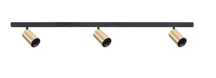 Designline Tube Pro komplett 1.9 meter spotskinne med 3 spotter GU10 - Svart/Messing-Spotskinner 230V-Antidark-Svart / Messing-3-311-20-2+4-311-01-2+2-312-01-4+3-Lightup.no