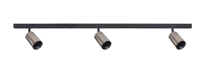Designline Tube Pro komplett 1.9 meter spotskinne med 3 spotter GU10 - Svart/Titanium-Spotskinner 230V-Antidark-Svart-3-311-20-2+4-311-01-2+2-312-01-9+3-Lightup.no