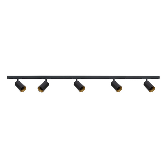 Designline Tube Pro komplett 1.9 meter spotskinne med 5 spotter GU10 - Svart-Spotskinner 230V-Antidark-Svart-3-311-20-2+4-311-01-2+2-312-01-2-5-Lightup.no